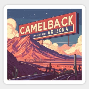 Retro Camelback mountain phoenix az Sticker